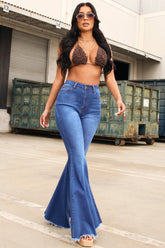 Be Still My Beating Heart Flare Jeans - Medium Blue Wash Ins Street